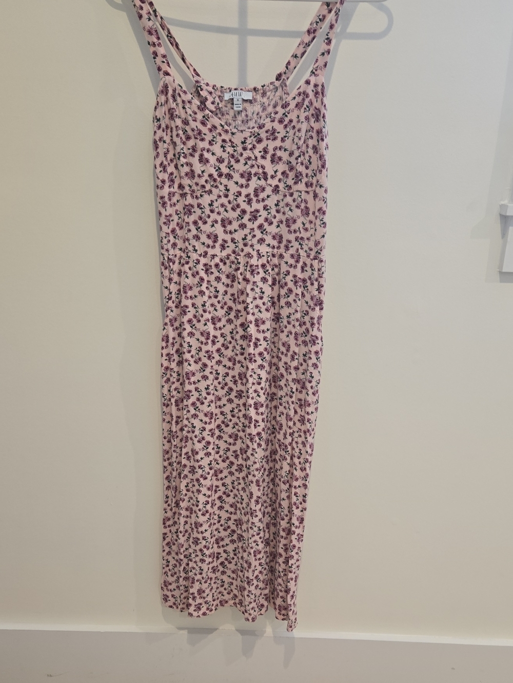 AUW Pink Floral Sleeveless Maxi Dress